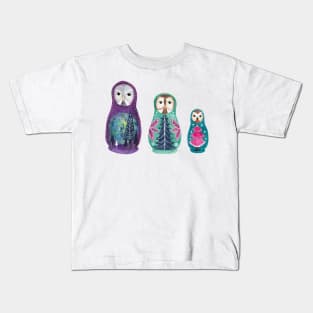 Owl Nesting Dolls - Set 2 Kids T-Shirt